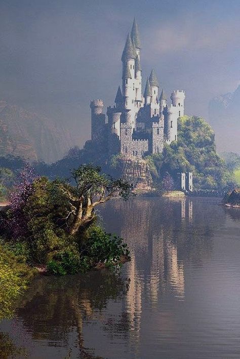 Castle in the water. #castles #fantasy #inspiration #landscape #lake Chateau Medieval, Foto Langka, Famous Castles, Magic Castle, Real Estat, Castle In The Sky, Fairytale Castle, Fantasy Castle, Beautiful Castles