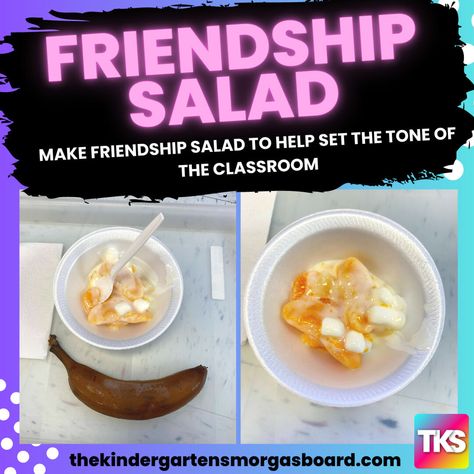 Friendship Salad Kindergarten, Friendship Salad Preschool, Friendship Snacks, Friendship Snack, Classroom Snack Ideas, Friendship Fruit Salad, Friendship Salad, Preschool September, Kindergarten Snacks