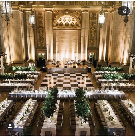 Wedding Venue 2023, Checkerboard Floor Wedding, Classy Wedding Dance Floor, Checkerboard Wedding Floor, Checked Dance Floor Wedding, Wedding Dance Floor Ideas Indoor, Checkered Floor Wedding, Ralph Lauren Wedding Aesthetic, Wedding Aisle Indoor