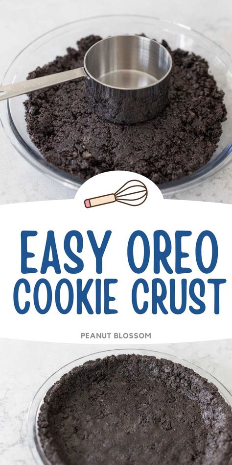 Want to make the perfect Oreo cookie crust for a traditional 9-inch pie OR a delicious layered torte? This recipe includes instructions for both. Prep this cookie crust in under 10 minutes for tons of delicious no bake dessert ideas. Simple Chocolate Pudding, Oreo Crust Recipe, Cookie Pie Crust, Oreo Pie Crust, Beginner Baker, Chocolate Cookie Crust, Peanut Gallery, Oreo Cookie Crust, Family Projects