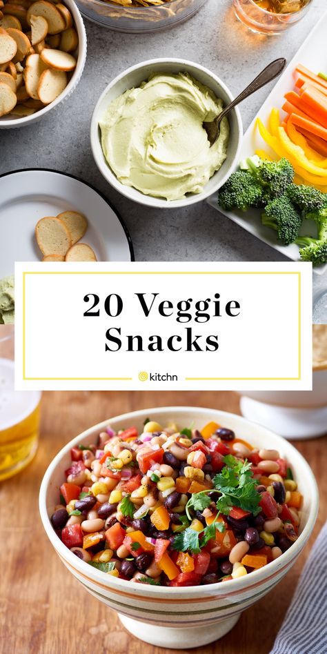 20 Veggie Snack Ideas - Recipes for Healthy Vegetable Snacks | Kitchn Veggie Snack Recipes, Healthy Veggie Snacks, Vegetarian Snacks Easy, Healthy Snacks For Work, Veggie Appetizers, Healthy Vegetarian Snacks, Vegetable Appetizers, Fresh Snacks, Veg Snacks