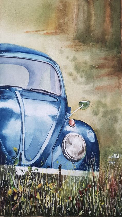 Vw Art, Water Painting, Painting Art Projects, Tempera, Art Inspiration Drawing, Canvas Art Painting, Art Drawings Simple, Easy Paintings, Painting Techniques