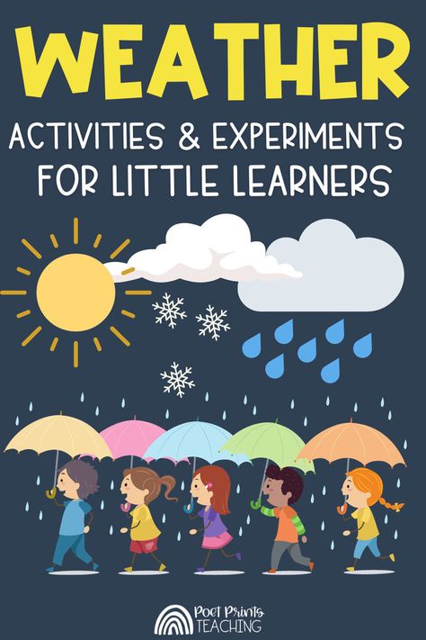 Bring weather lessons to life in kindergarten and first grade! 🌦️📚 Explore interactive activities and hands-on learning. Perfect for teachers and parents, these engaging ideas make learning about the weather fun and educational. Kids will learn all about types of weather and how to measure it accurately. ☔🌈 #WeatherActivities #KindergartenScience #FirstGradeEducation Experiments For Kindergarten, Weather Activities For Kindergarten, First Grade Weather, Weather Science Activities, Weather Kindergarten, Weather Experiments, Teaching Weather, Science Lessons Elementary, Weather Lessons