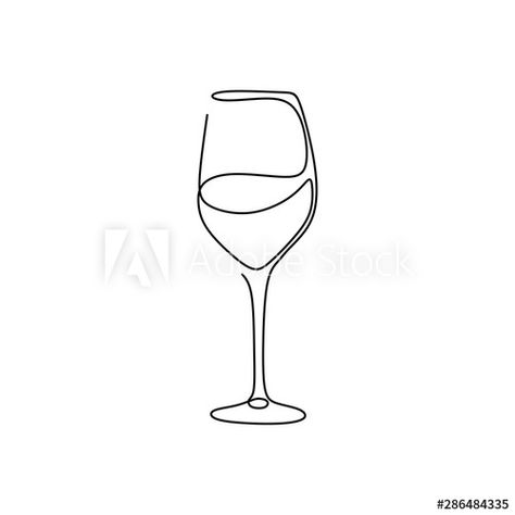 Stock Image: Continuous one line drawing wine glass isolated on white background vector illustration minimalism design of beverage element. Wine Glass Line Drawing, Wine Glass Line Art, Jw Memorial, Tattoo Friends, Cup Tattoo, Minimalism Design, Simple Line Drawings, One Line Drawing, Friend Tattoos