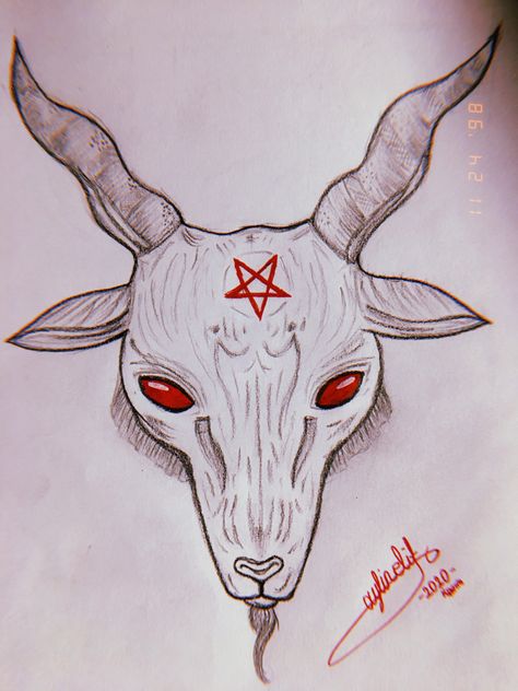 #sketch #baphomet #chillingadventuresofsabrina #pentagram Baphomet Drawing Easy, Satanic Drawings Sketches, Demonic Drawings Sketches, Satanic Drawings Easy, Satanism Drawing, Satanistic Drawing, Baphomet Painting, Satanism Art, Horror Drawings Easy