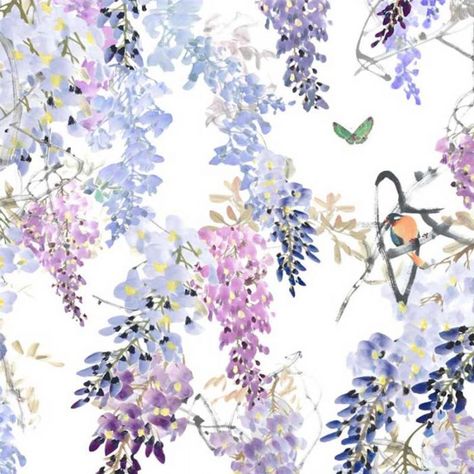 Wisteria Falls Wall Panel Pastel Bedroom, Wall Panel Design, Large Mural, Professional Decor, Blossom Design, Wallpaper Direct, Print Wallpaper, Fall Wallpaper, Wallpaper Panels