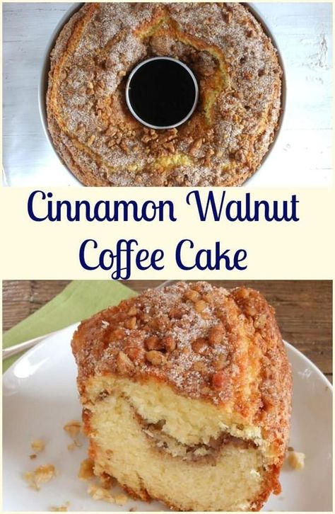 Jewish Coffee Cake Recipe, Jewish Coffee Cake, Walnut Coffee Cake, Coffee Cake Bundt, Tube Pan, Cinnamon Coffee Cake, Sour Cream Coffee Cake, Coffee Cake Recipe, Dessert Simple