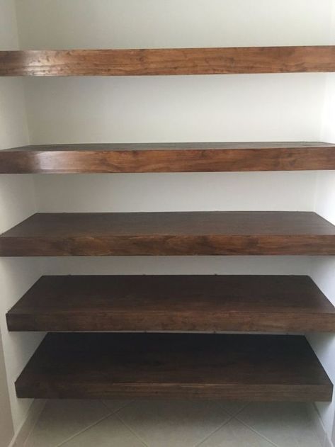 Covers For Wire Shelving, Covering Wire Shelves, Diy Shelves Ideas, Wood Closet Shelves, Ideas Armario, Closet Maid, Wire Closet Shelving, Bathroom Closet Organization, Shelf Cover