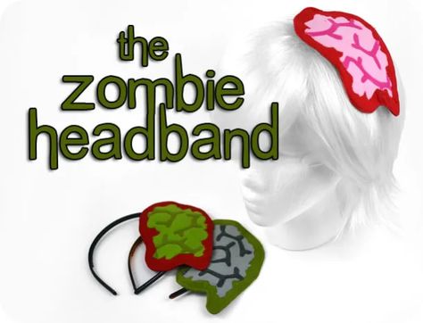 Freebie Friday! The Zombie Headband – Sew Desu Ne? Simple Headpiece, Halloween Sewing Crafts, Choly Knight, Zombie Brains, Zombie Halloween Costumes, Cute Zombie, Cheap Halloween Costumes, Halloween Sewing, Freebie Friday