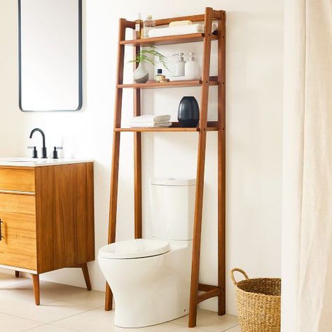 Linen Cabinets | Bathroom Floor Cabinets | West Elm Over Toilet Shelves, Windowless Room, Bathroom Cabinets Over Toilet, Bathroom Moodboard, Toilet Rack, Over Toilet Storage, Over The Toilet Storage, Over The Toilet Cabinet, Toilet Shelves