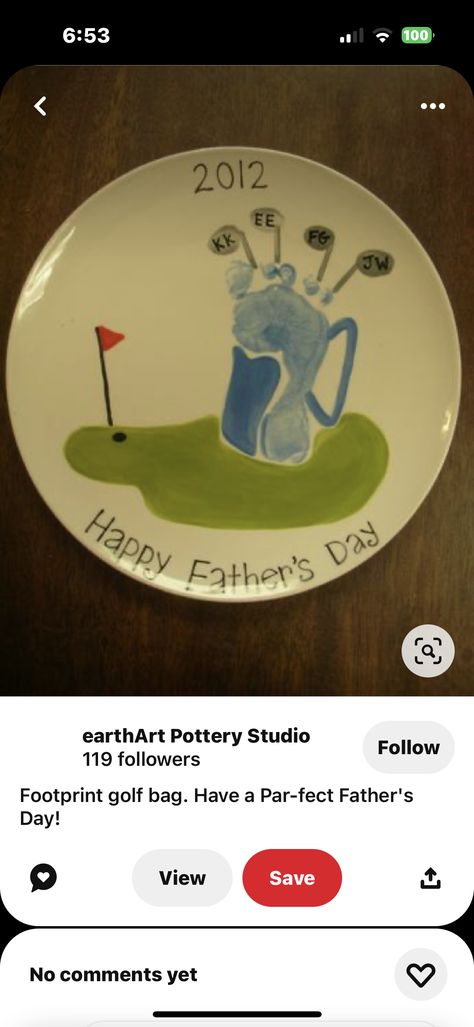 Diy Father's Day Crafts, Fathers Day Art, Fathers Day Gifts Ideas, Footprint Crafts, Diy Father's Day Gifts, Footprint Art, Daycare Crafts, Golf Player, Baby Footprints