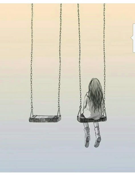 #Lonely #girl #swing Deep Art, Art Drawings Sketches Pencil, Japon Illustration, Dark Art Drawings, Trendy Art, Pencil Art Drawings, Drawing Images, Art And Illustration, Alam Semula Jadi