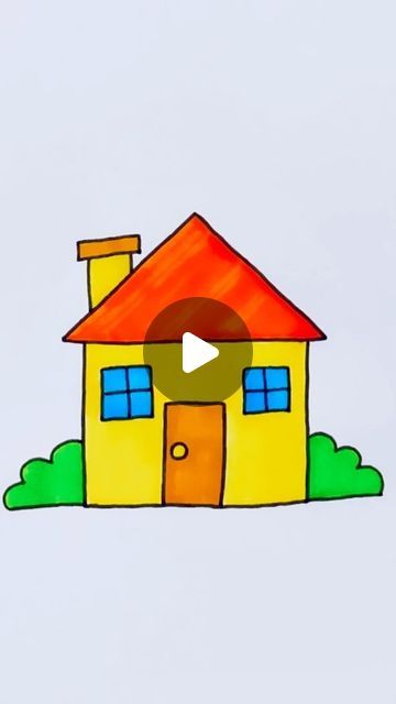 Creative Drawing for kids on Instagram: "How to draw a house #reels #draw #drawing #art" Easy Drawing And Painting Ideas, How To Draw A House Easy, Easy House Drawing For Kids, House Pictures Drawing, Home Drawing For Kids, Draw Ideas Easy, How To Draw A House, Step By Step Drawing For Kids, Kids Drawing Easy