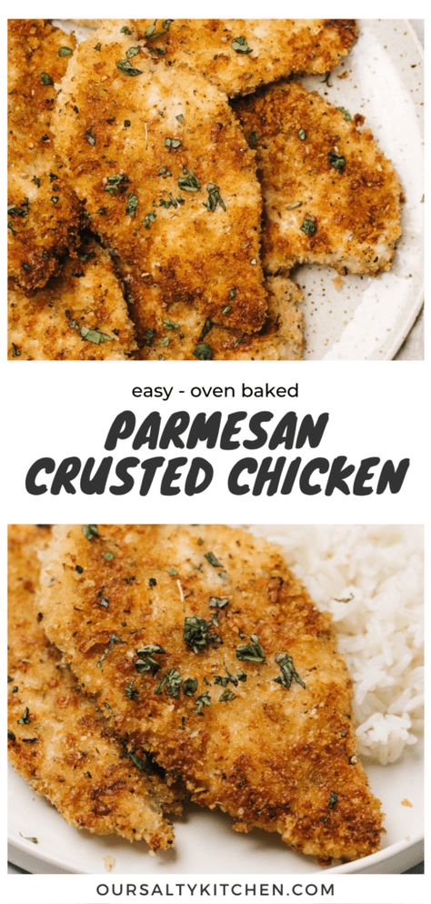 Chicken Crusted Parmesan Recipe, Keto Crusted Chicken, Lemon Parmesan Crusted Chicken, Gluten Free Crusted Chicken, Easy Parmesan Crusted Chicken Baked, Pan Crusted Chicken, Baked Chicken Recipes Parmesan, Yummy Baked Chicken, Baked Parmesan Chicken Recipes