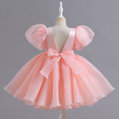 Satin Baby Dress, Kids Satin Dress, Birthday Dress For Baby Girl, حفل توديع العزوبية, Pink Baby Dress, Baby Tutu Dresses, Girls Birthday Party Dress, Long Flower Girl Dresses, Wedding Dresses For Kids