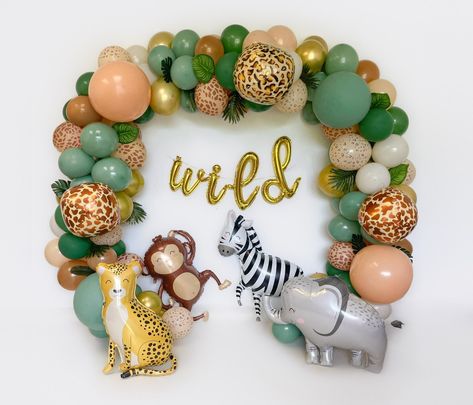 Born Two Be Wild Balloon Arch, Safari Party Balloons, Jungle Theme Balloon Garland, 2 Wild Birthday Party Girl Decorations, Wild 5 Birthday Party, 4ever Wild Birthday Girl, Two Wild Balloon Garland, Pink Wild One Birthday Party, Wild And Wonderful Birthday Party