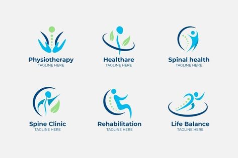 Physiotherapy Logo, Therapy Logo, Lotus Logo, Physiotherapy Clinic, Clinic Logo, Healthcare Logo, Hand Logo, Circle Logos, Logo Set