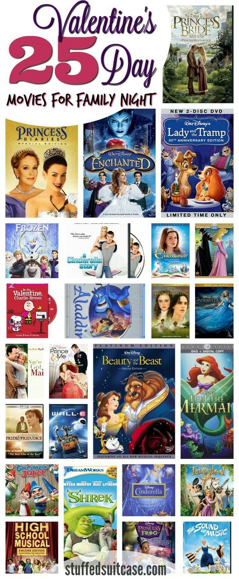 Valentines Traditions, Movies For Family Movie Night, Valentine's Movies, Best Family Movies, Family Valentines, Valentines Movies, Princess Valentines, Family Valentines Day, Kids Movies