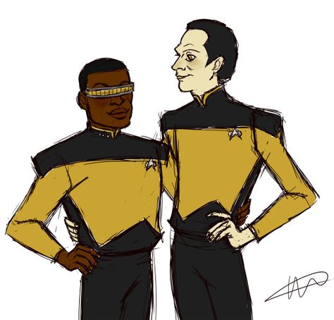 Data X Geordi, Star Trek Tng, Starship Enterprise, The Final Frontier, Good Omens, Side Profile, Happily Married, Star Trek, New World