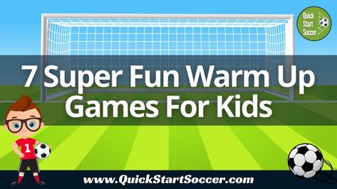 Here are 7 Fun soccer warm up games for kids. These are great for youth soccer coaches to use at soccer practice to get kids moving and having fun. Check them out! Games To Play At Soccer Practice, Games For Soccer Practice, Fun Soccer Games For 5 To 8, U6 Soccer Practice For Kids, Soccer Warm Ups For Kids, Soccer Camp Ideas, U8 Soccer Practice Plans, Preschool Soccer Activities, U6 Soccer Drills For Kids