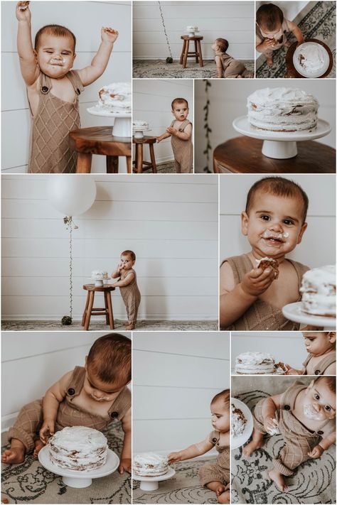 Neutral Cake Smash - Healthy cake recipe included! Outfit For Pictures Photo Shoots, Boy Smash Cake Pictures, 1st Birthday Cake Smash Boy, Baby Boy First Birthday Photo Shoot, Boy First Birthday Pictures, Cake Smash Photos Boy, Simple First Birthday Photoshoot, Baby Boy 1st Birthday Photoshoot, Diy First Birthday Photoshoot