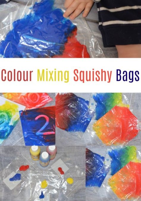 Mixing colours with squishy bags Scientist Experiments, Baking Soda Volcano, Kindergarten Centres, Snow Volcano, Early Years Science, Colour Exploration, Teaching Wonder, Toddler Science, Afterschool Program