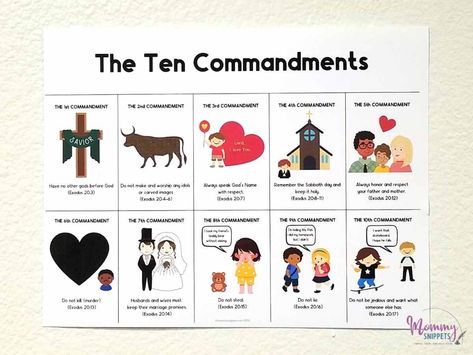 Ten Commandments Bulletin Board, Preschool Ten Commandments, 10 Commandments Printable Free, 10 Commandments For Preschoolers, Ten Commandments For Preschoolers, Free 10 Commandments Printables, Moses 10 Commandments Craft, Ten Commandments Printable Free, 10 Commandments Of The Bible Printable