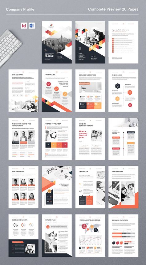 Company Profile | InDesign & Ms Word by Creativity-Design on @creativemarket Creative Company Profile Design Layout, Company Profile Design Creative, Creative Company, Oil Company, Business Profile, Company Profile, Ms Word, Profile Design, Marketing Company