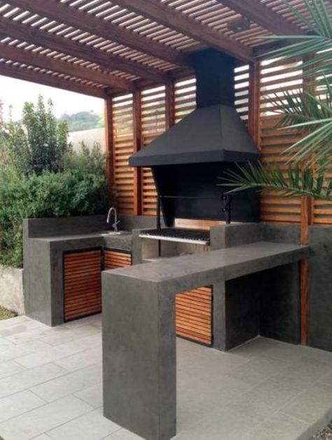 Outdoor Barbeque Area, Design Per Patio, Outdoor Grill Station, Outdoor Barbeque, Outdoor Kitchen Decor, Backyard Kitchen, Outdoor Kitchen Design Layout, Bbq Kitchen, Outdoor Kitchen Patio