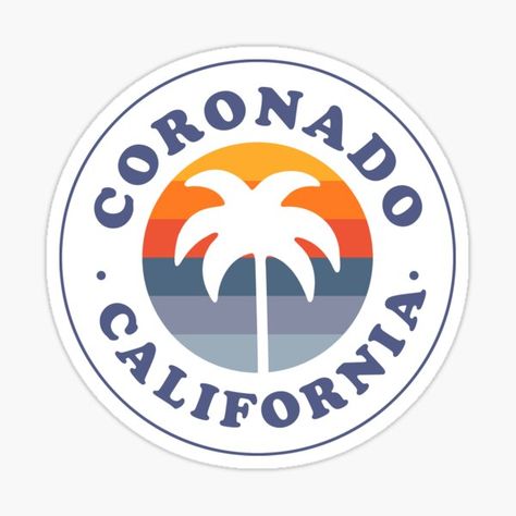 A retro Coronado California palm tree logo with a CA sunset. A great gift or souvenir from one of the best and most beautiful cities and towns in California. • Millions of unique designs by independent artists. Find your thing. Holden Beach North Carolina, Cayucos California, Sunset Beach North Carolina, Oak Island North Carolina, Davie Florida, Florida Palm Trees, Palm Tree Logo, Deland Florida, California Retro