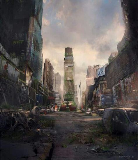 Zombie Rpg, Apocalypse Landscape, Post Apocalyptic City, Dystopian Art, Abandoned City, Apocalypse World, Apocalypse Aesthetic, Post Apocalyptic Art, Apocalypse Art