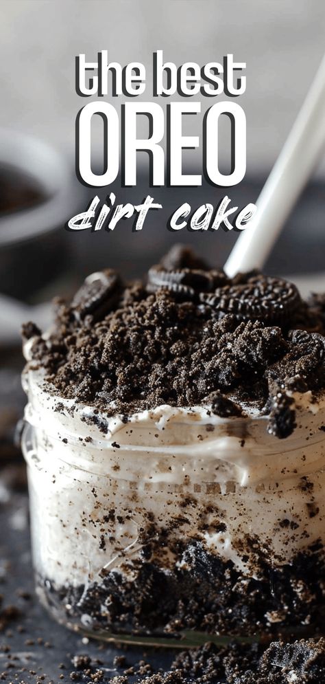 Oreo Dirt Cake [20 Minutes] – Chasety Dirt Dessert Recipe, Dirt Cake Cups, Dirt Pudding Recipes, Dirt Recipe, Dirt Dessert, Oreo Dirt Cake, Dirt Cake Recipes, Dirt Pudding, Oreo Dirt