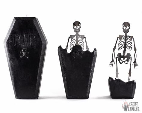 We love a good Halloween gag, and this one is equal parts fun and creepy. READ MORE... Creepy Candle, Skeleton Candle, Huge Candles, Creepy Candles, Skeleton Candles, Candles Halloween, Scary Creepypasta, Candle Melts, Fall Candle