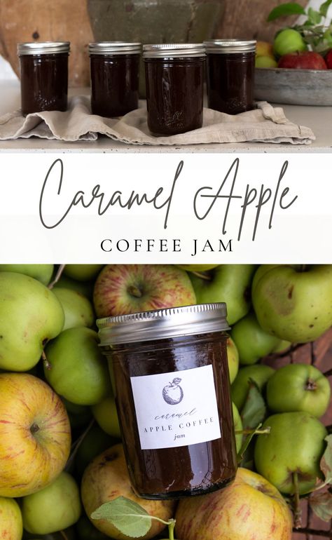 Caramel Apple Coffee, Apple Preserves, Fall Jams, Canning Apples, Canning Jam Recipes, Coffee Apple, Apple Coffee, Apple Butter Recipe, Coffee Jelly