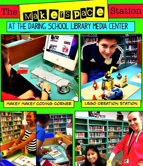 The hot new Makerspace Movement is NOT new to Murray Hill Middle School. Eighteen years ago we designed and opened the school with the id... Makerspace Elementary Library, Elementary Makerspace, Makerspace Elementary, Library Makerspace, School Thoughts, Makerspace Library, Library Center, Library Media Specialist, Middle School Libraries