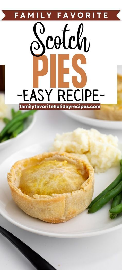 This easy recipe for Scotch Pies is a traditional favorite. Ground lamb (or beef) is mixed with seasonings to create a mince pie that serves as dinner or snack. Scotch Pies, Scottish Meat Pie Recipe, Minced Meat Pie, Scotch Pie Recipe, Hot Water Pastry, Inexpensive Snacks, Mincemeat Pie, Meat Pie Recipe, Mince Pie