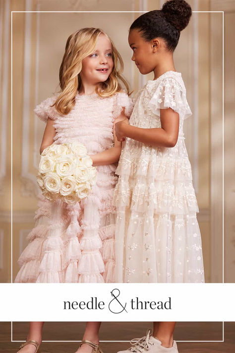 Must Have Dresses, Cream Peony, Fancy Frocks, Girls Lace Dress, Peony Pink, Dresses For Girls, Textured Dress, Sequin Gown, Needle Thread