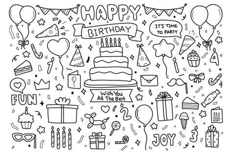 Bday Doodles Birthday Cards, Birthday Whiteboard Ideas, Doodles For Birthday Cards, Happy Birthday Doodles Hand Drawn, Hand Drawn Birthday Cards Simple, Happy Birthday Doodle Cards, Happy Birthday Doodle Art, Birthday Doodles Hand Drawn, Doodles Couple