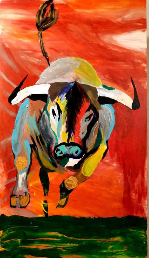 Bull Canvas Painting, Abstract Bull Painting, Bull Painting Canvases, Bull Art Drawing, Bull Artwork, Bull Pictures, Bull Images, Abstract Horse Art, Bull Painting