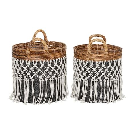 Tawny Brown, Boho Elements, Bohemian Theme, Blanket Basket, Basket Set, Macrame Hanging, Wicker Basket, Basket Sets, Banana Leaf