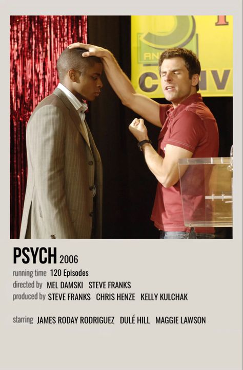 Psych Tv Show Aesthetic, Movie And Tv Show Posters, Psych Movie, Psych Tv Show, Steve Franks, Shawn And Gus, James Roday, Psych Tv, Shawn Spencer