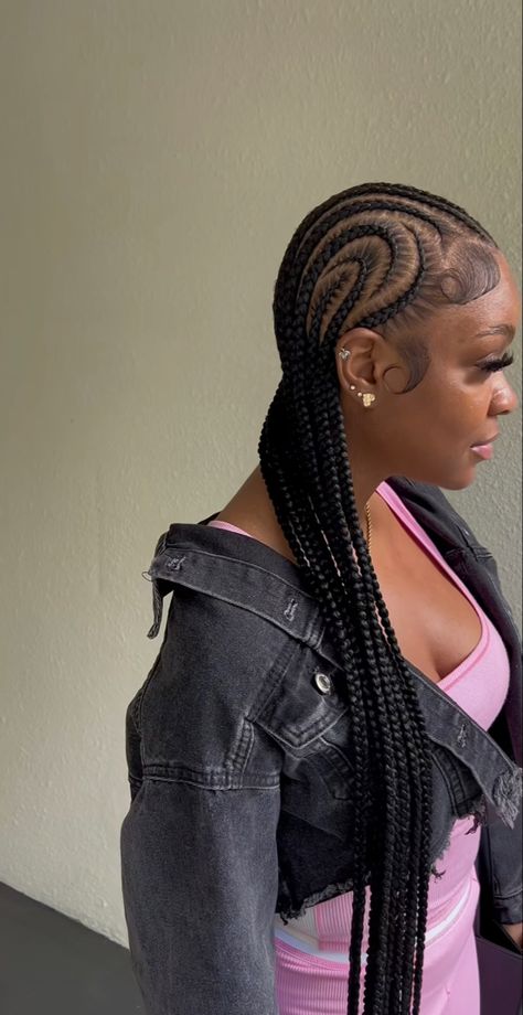 Cornrows Braids For Black Women, Braided Hairstyles For Black Women Cornrows, Big Box Braids Hairstyles, Feed In Braids Hairstyles, Hairstyles Bun, African Hair Braiding Styles, Quick Weave Hairstyles, Cute Braided Hairstyles, Braided Cornrow Hairstyles