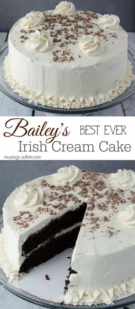 Baileys Irish Cream Cake, Real Whipped Cream, Irish Cream Cake, Delicious Chocolate Cake, Baileys Recipes, Cinnamon Butter, Whipped Cream Frosting, Tasty Chocolate Cake, Chocolate Butter