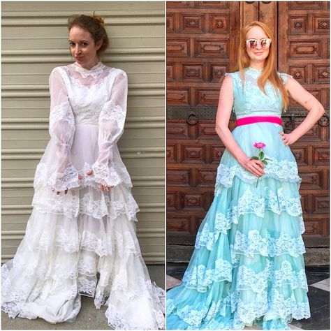 Upcycled Prom Dress, Layer Wedding Dress, Upcycled Wedding Dress, Dress Upcycle, Wedding Dress Sewing Patterns, Old Wedding Dresses, Clothing Alterations, Diy Wedding Dress, Vintage Wedding Dresses