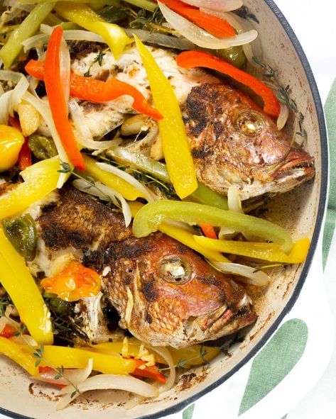 Jamaican Escovitch Fish (escovitch fish recipe) - Let's Eat Cuisine Escovitch Fish Jamaica Recipe, Jamaican Escovitch Fish Recipe, Jamaican Escovitch Fish, Escovitch Fish, Fish Filet, Brown Stew Chicken, Jamaica Food, Recipes Fish, Jerk Seasoning