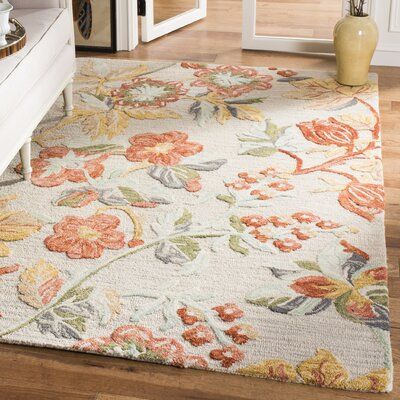 Muebles Shabby Chic, Red Wool Rug, Up House, Light Grey Area Rug, Floral Area Rugs, Dream House Decor, Modern Floral, Hand Tufted Rugs, Floral Rug