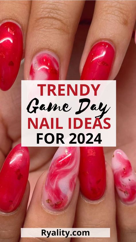 The blue game day nails on the list are super cute Ou Football Nails, Game Day Nails, Super Bowl Nails, Nfl Nails, Trendy Games, Game Day Appetizers, Blue Game, Game Day Snacks, Game Day Hair