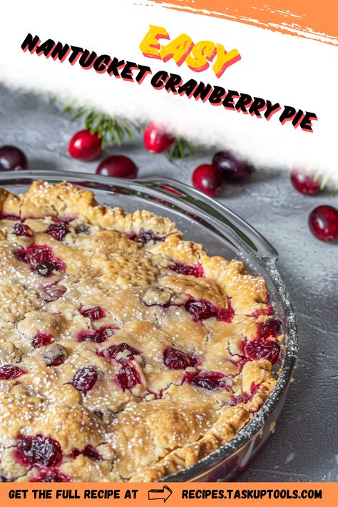 Discover the delightful flavors of our Easy Nantucket Cranberry Pie, a perfect dessert for any occasion. This fabulous recipe combines tart cranberries with a buttery crust, creating a mouthwatering treat that will impress your guests. Ideal for Thanksgiving or holiday gatherings, this pie is simple to make yet looks stunning on your dessert table. Join us in creating this festive classic that will leave everyone wanting more. Pin this recipe now and explore how to elevate your baking game with this seasonal favorite! Cranberry Nantucket Pie, Cranberry Mousse Pie, Nantucket Christmas Cranberry Pie, Nantucket Pie Recipe, Cranberry Chiffon Pie, What To Do With Cranberries, Nantucket Pie, Cranberry Custard Pie, Nantucket Cranberry Pie