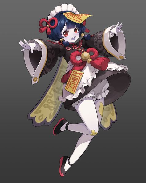 ArtStation - Jiangshi Girl, YURI Chinese Ghost Art, Jiangshi Art, Jiangshi Outfit, Jiangshi Character Design, Hopping Vampire, Chinese Vampire, Ghost Outfit, Japanese Ghost, Zombie Art