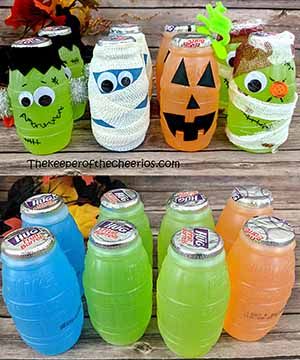 Kindergarten Halloween Classroom Treats, Snack Leader Ideas, Monster Halloween Party Decorations, Halloween Egg Hunt Ideas, Trick Or Treat Snacks, Halloween In Summer Party, Spooky One First Birthday Centerpieces, Spooky One First Birthday Food, Halloween Candy Ideas To Pass Out